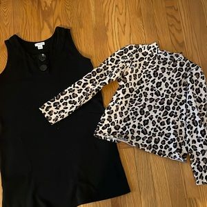 KC Parker Girls 2 Piece Jumper Dress - Animal Print with black tunic shirt